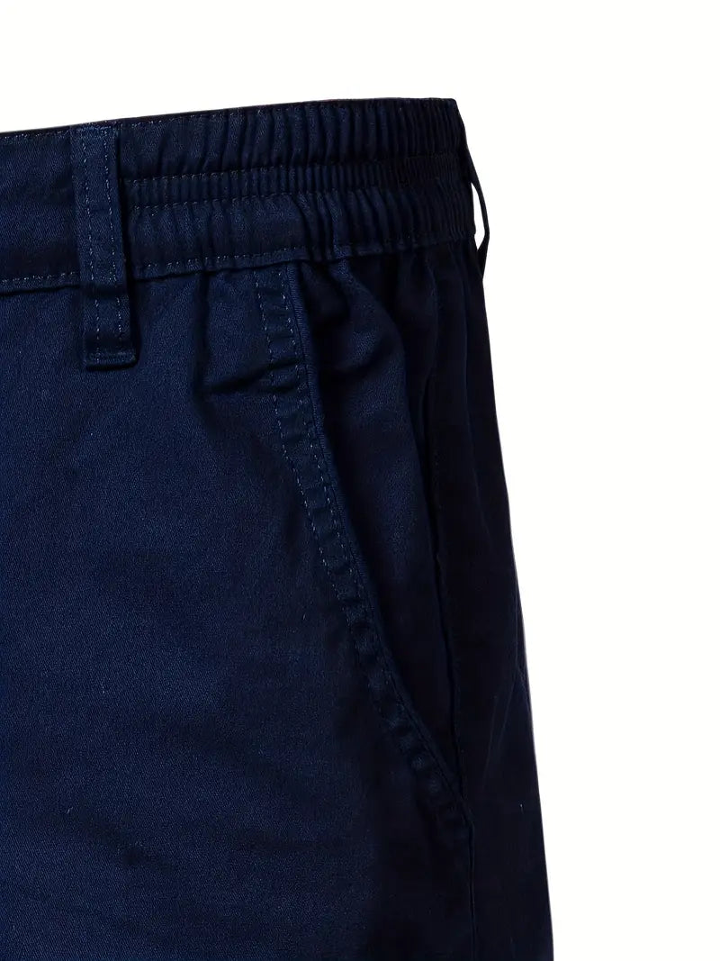 Baird - Casual Elastic Waist Pocket Shorts