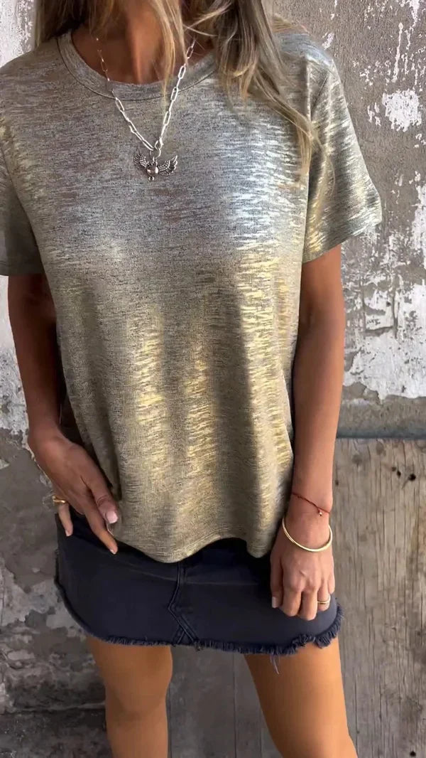 Aiyana | Short Sleeve Burnout Effect T Shirt