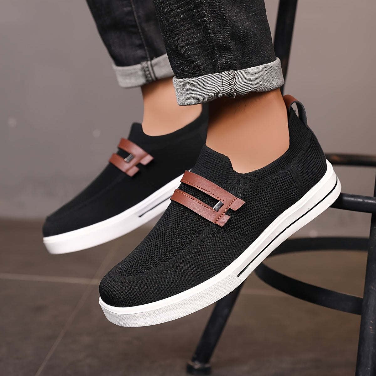 Reina | Mens Knit Slip-On Trainers