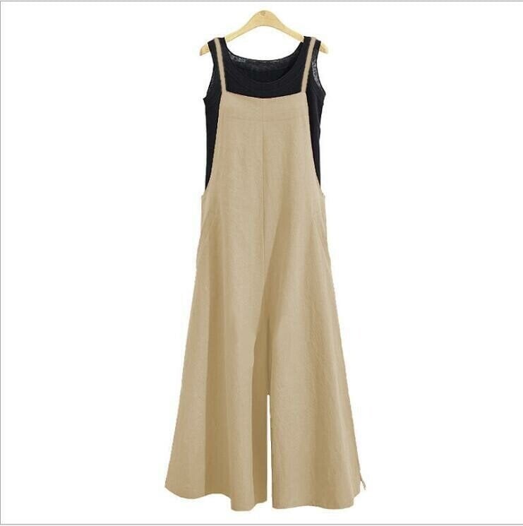 Jurina | Sleeveless Wide Leg Dungaree Jumpsuit