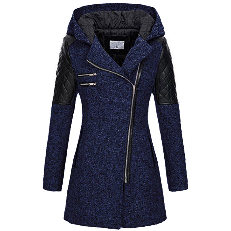 Eszter | Hooded Asymmetric Zip Longline Coat