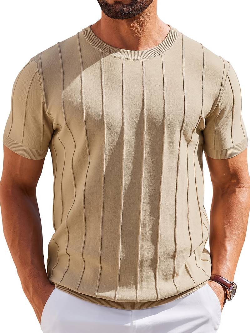 Sang | Knitted Round Neck Textured T-Shirt