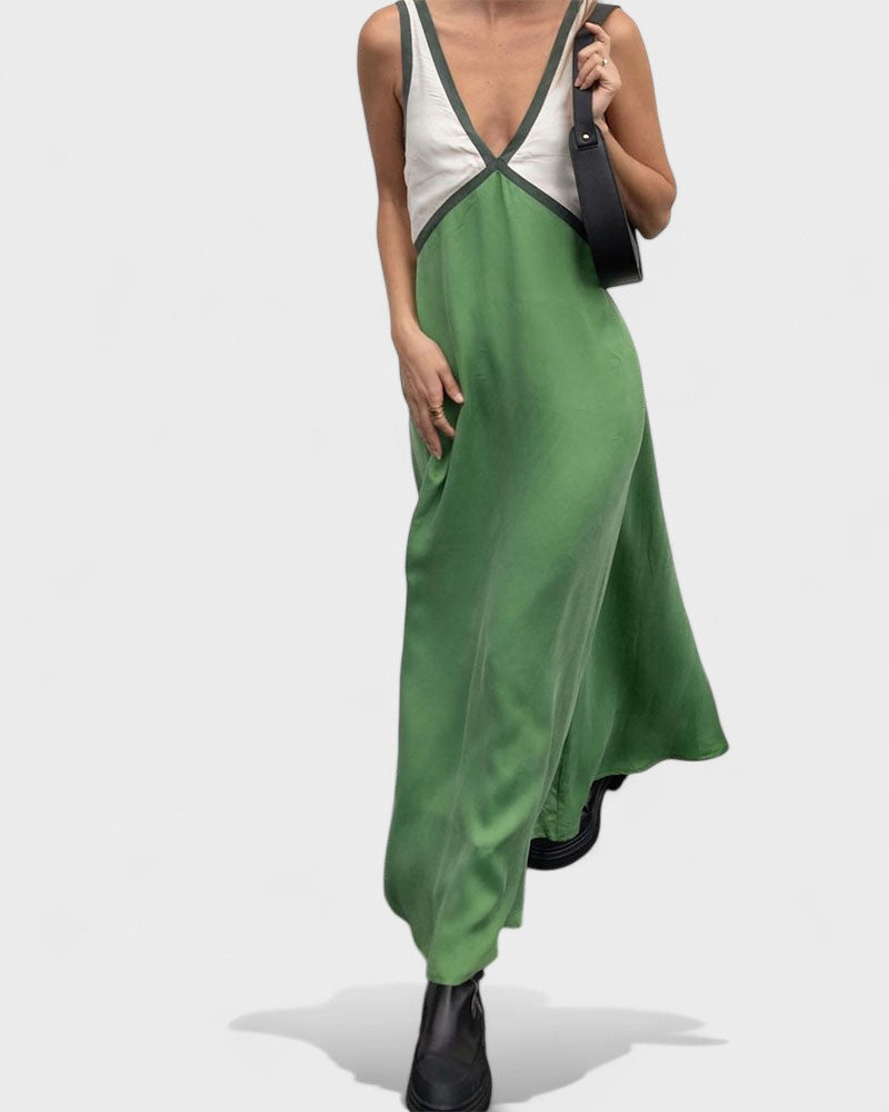 Vida | Sleeveless Colour Block Maxi Dress