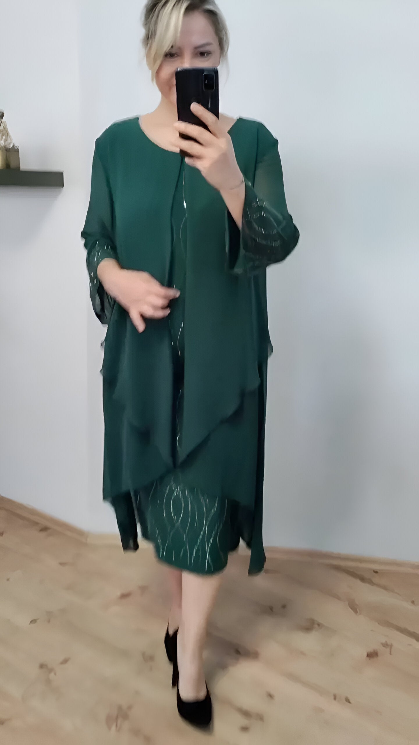 Nienke - Layered Chiffon Midi Overlay Dress