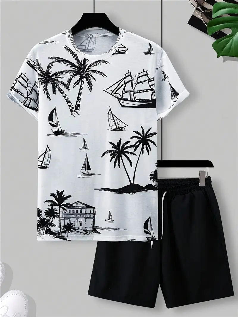 Barea | T Shirt Shorts Set Tropical Print