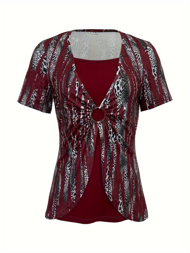 Nairy | Printed T Shirt with Ring Front Detail