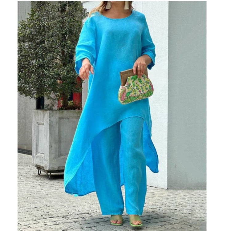 Liselotte | Two Piece Asymmetric Tunic Trouser Set