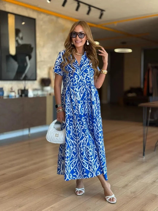 Jubilee | Printed Loose Fit A-Line Midi Dress