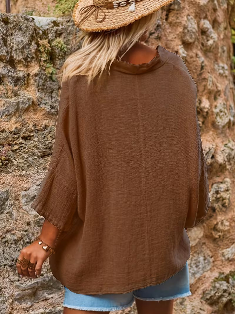 Sienna | V-neck Batwing Sleeve Top in Multiple Colours