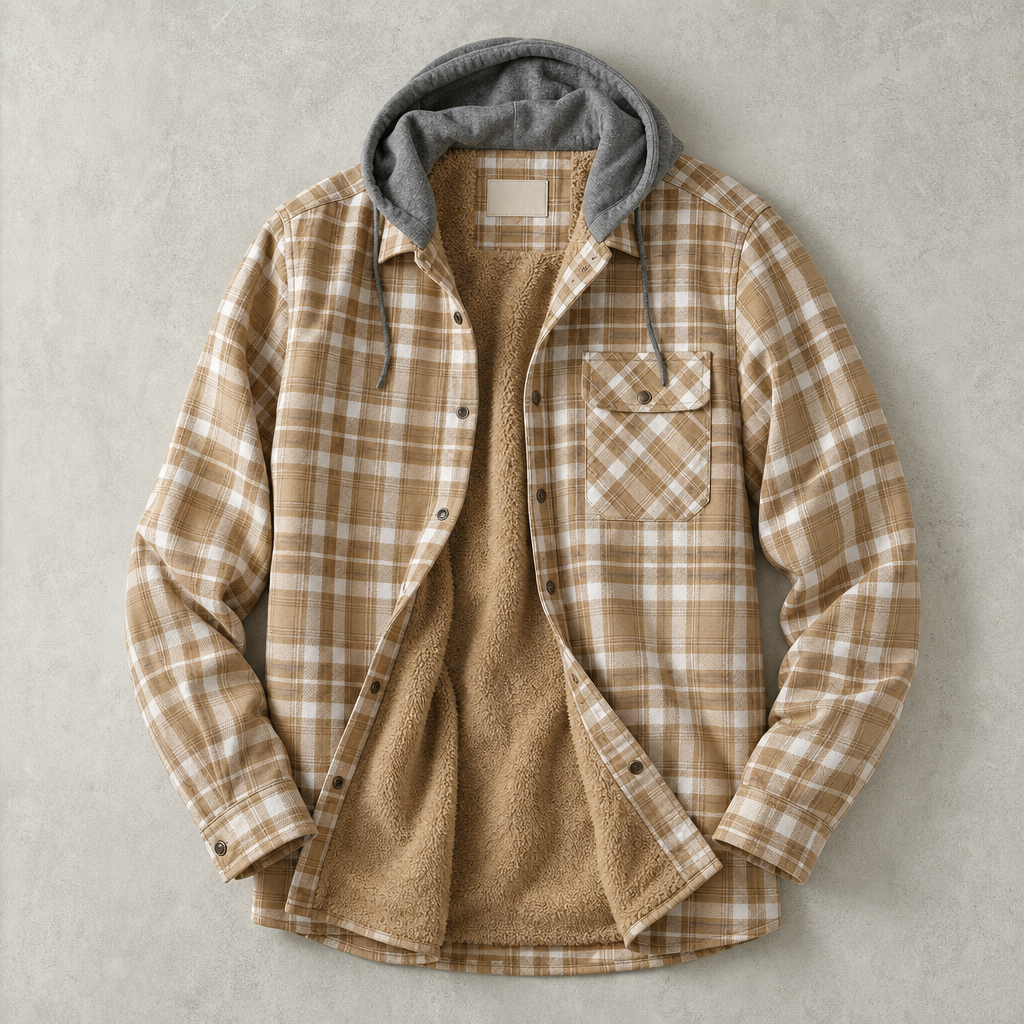 Anderson | Hooded Shirt Jacket with Plaid Pattern
