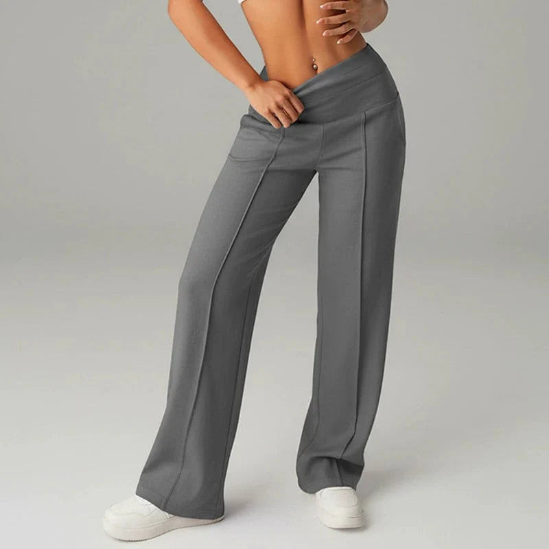 Samanda | Wide Leg Stretch Trousers