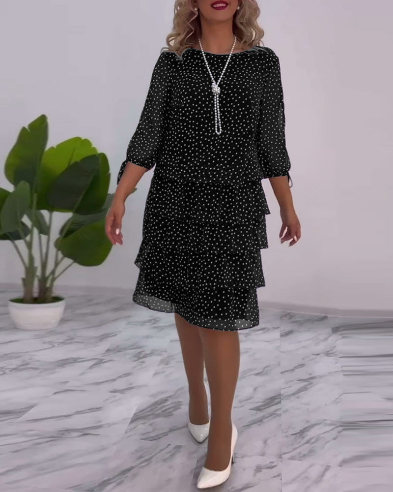 Meirit | Polka Dot Layered Midi Dress