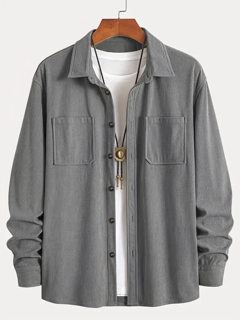 Rickey | Corduroy Button-Up Shirt with Chest Pockets