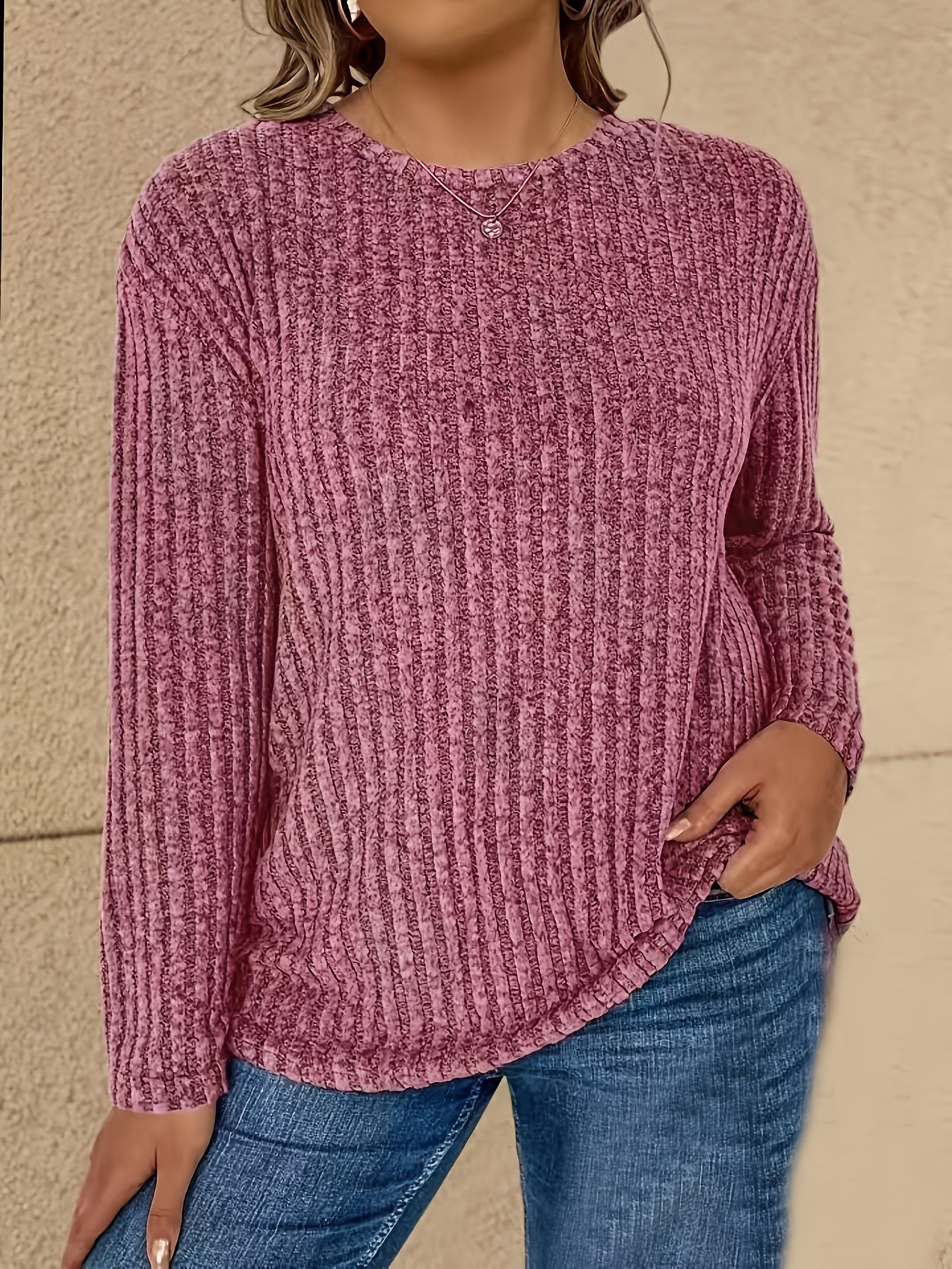 Katiya | Sweater with Textured Ribbed Relaxed Fit