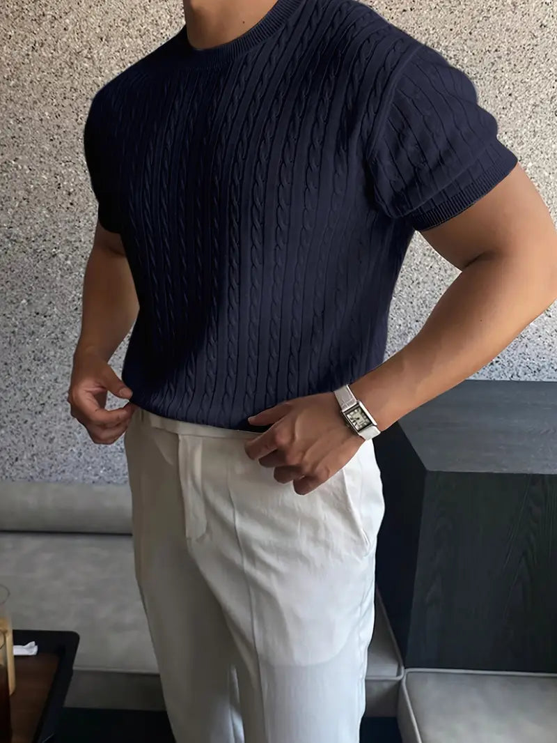 Kiril - Cable Knit Short Sleeve Jumper