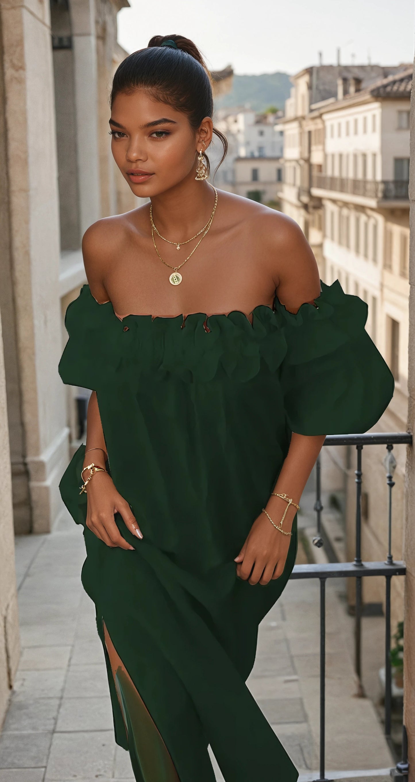 Francisca | Off Shoulder Ruffle Maxi Dress