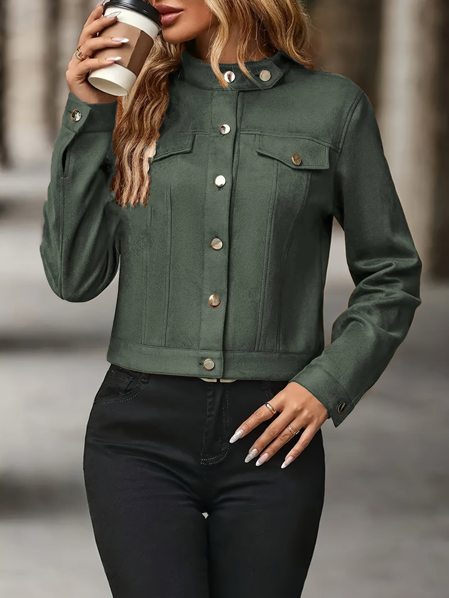 Slavica | Long Sleeve Button Front Vintage Jacket