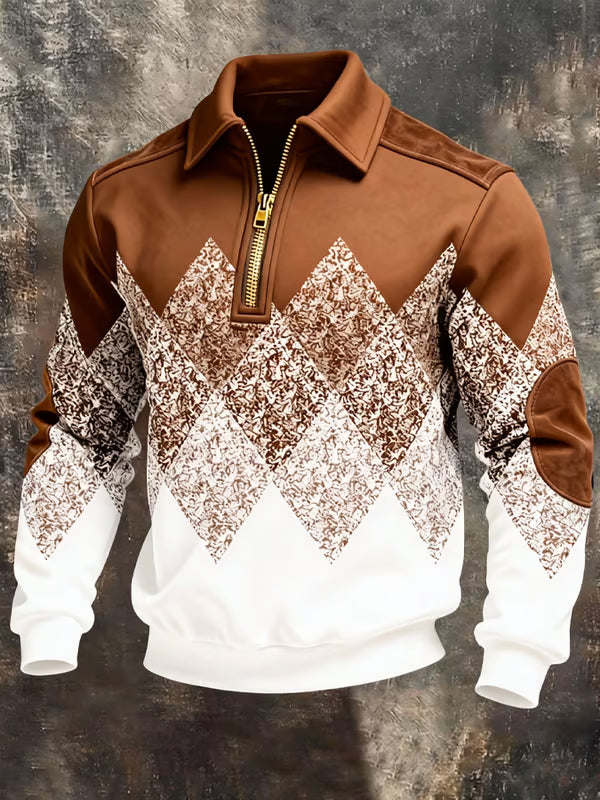 Renshaw | Argyle Quarter Zip Sweatshirt