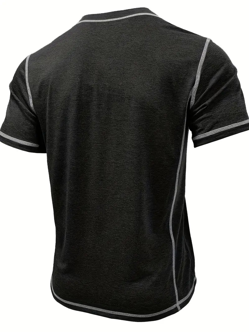 Orazio | Short Sleeve Henley Neck T-Shirt