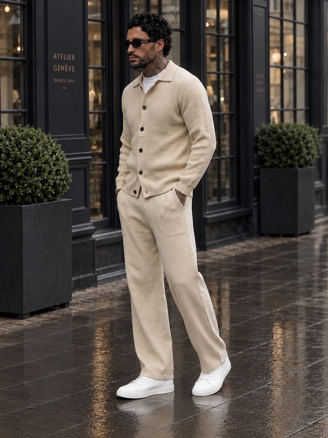 Andrej | Knit Cardigan and Matching Trousers Set