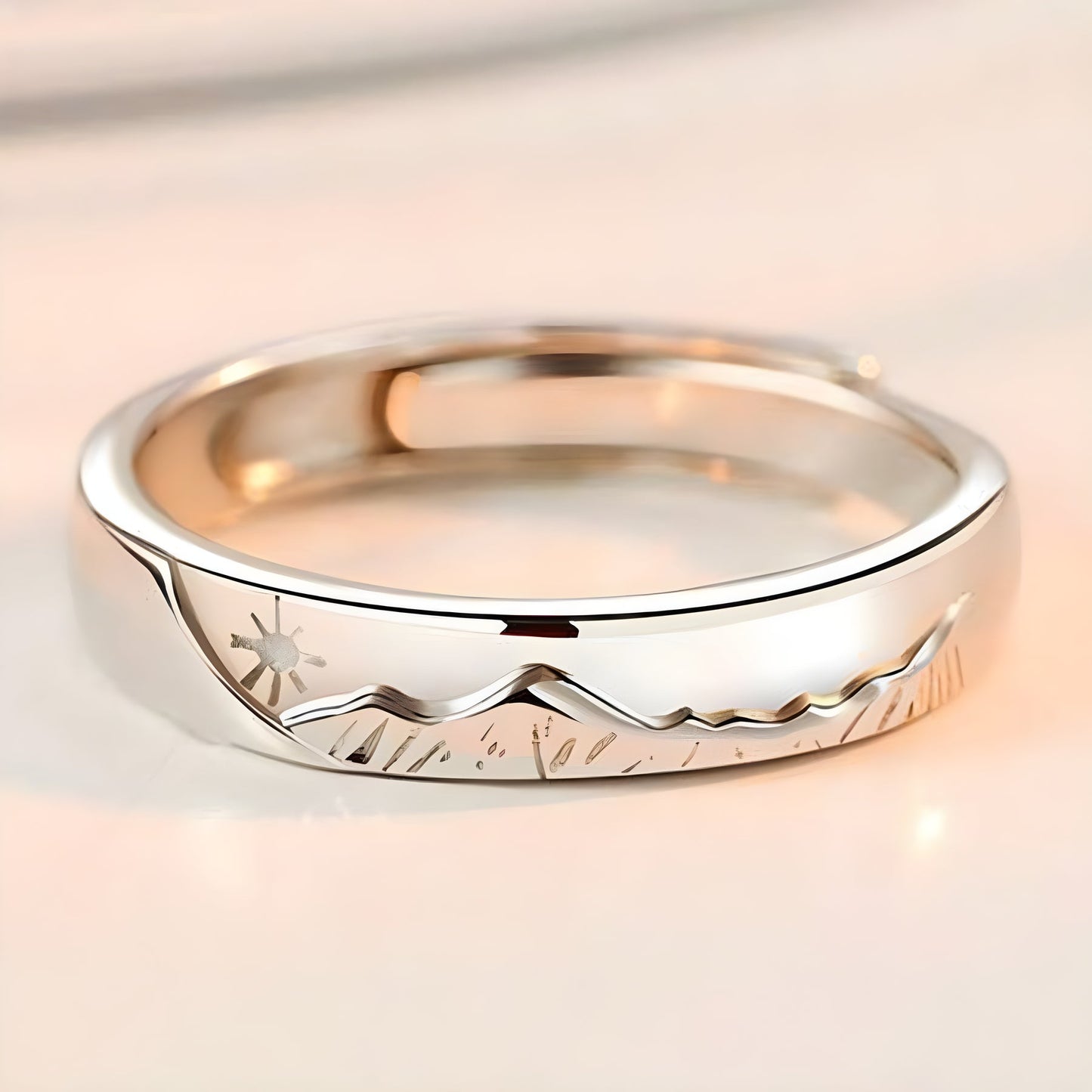 Mollie | Mountain Wave Promise Rings Set