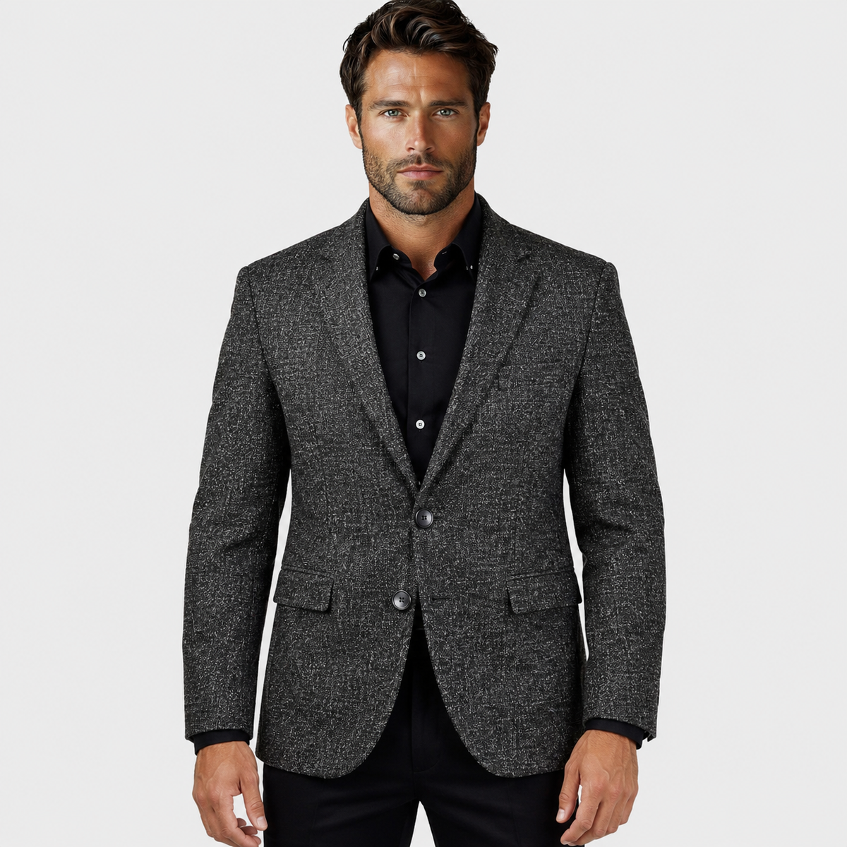 Odilon | Blazer with Notched Lapels and Textured Pattern