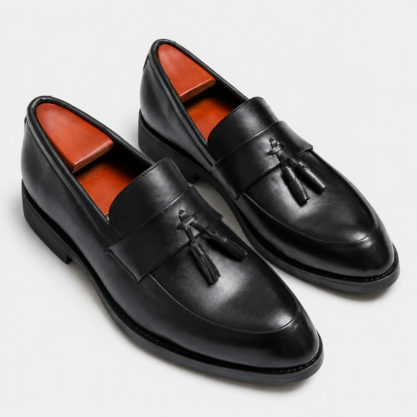 Leonides | Tassel Loafers with Low Block Heels