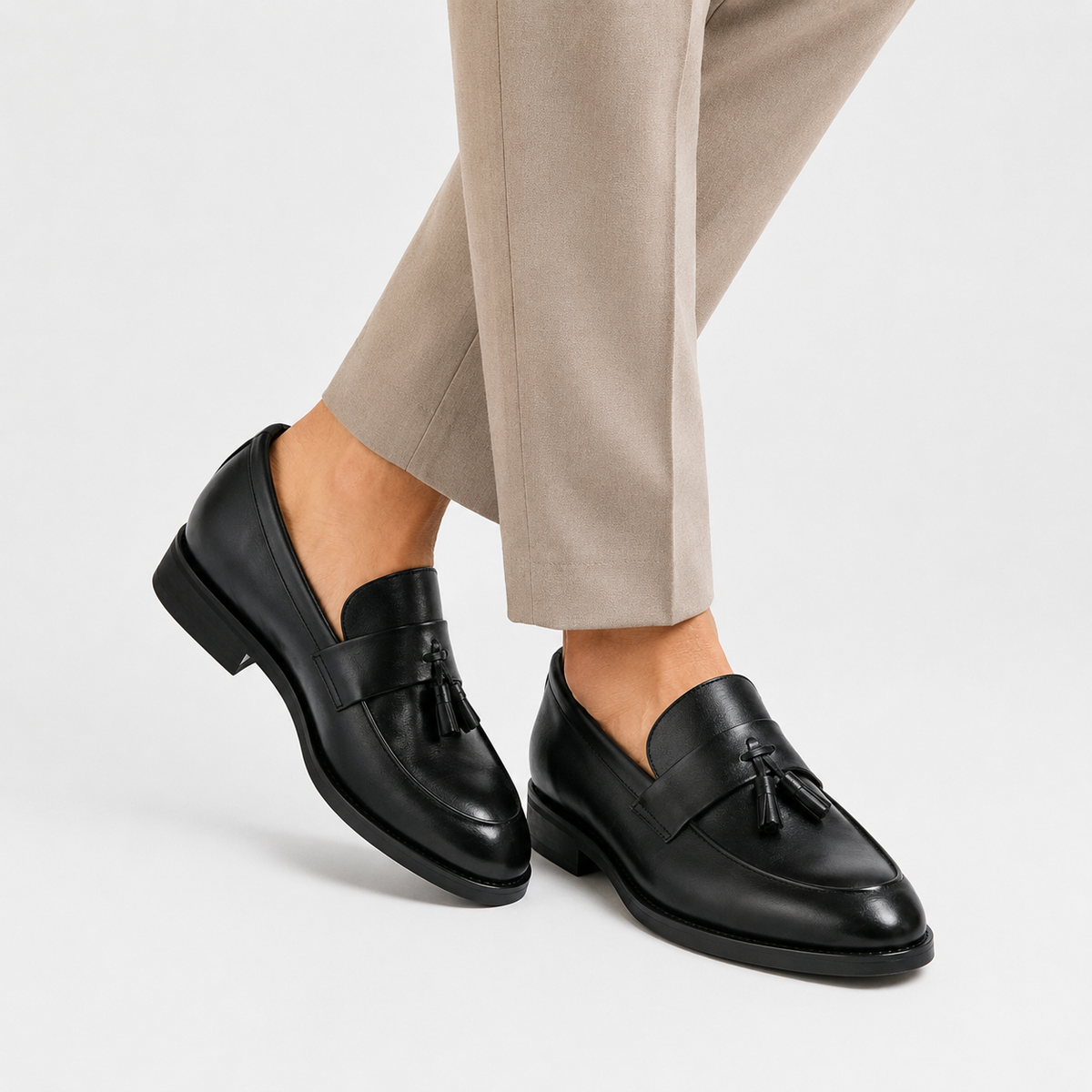 Leonides | Tassel Loafers with Low Block Heels
