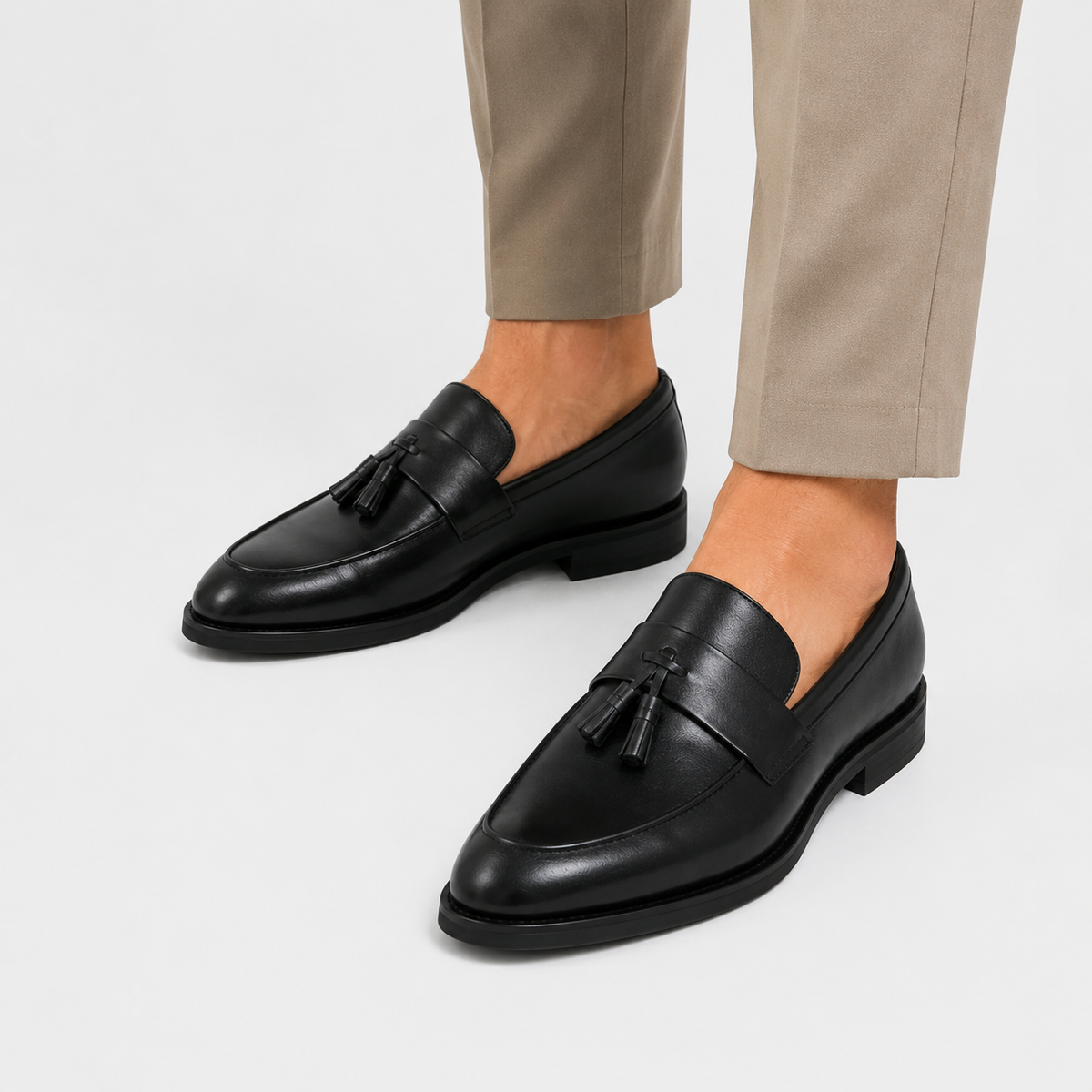 Leonides | Tassel Loafers with Low Block Heels