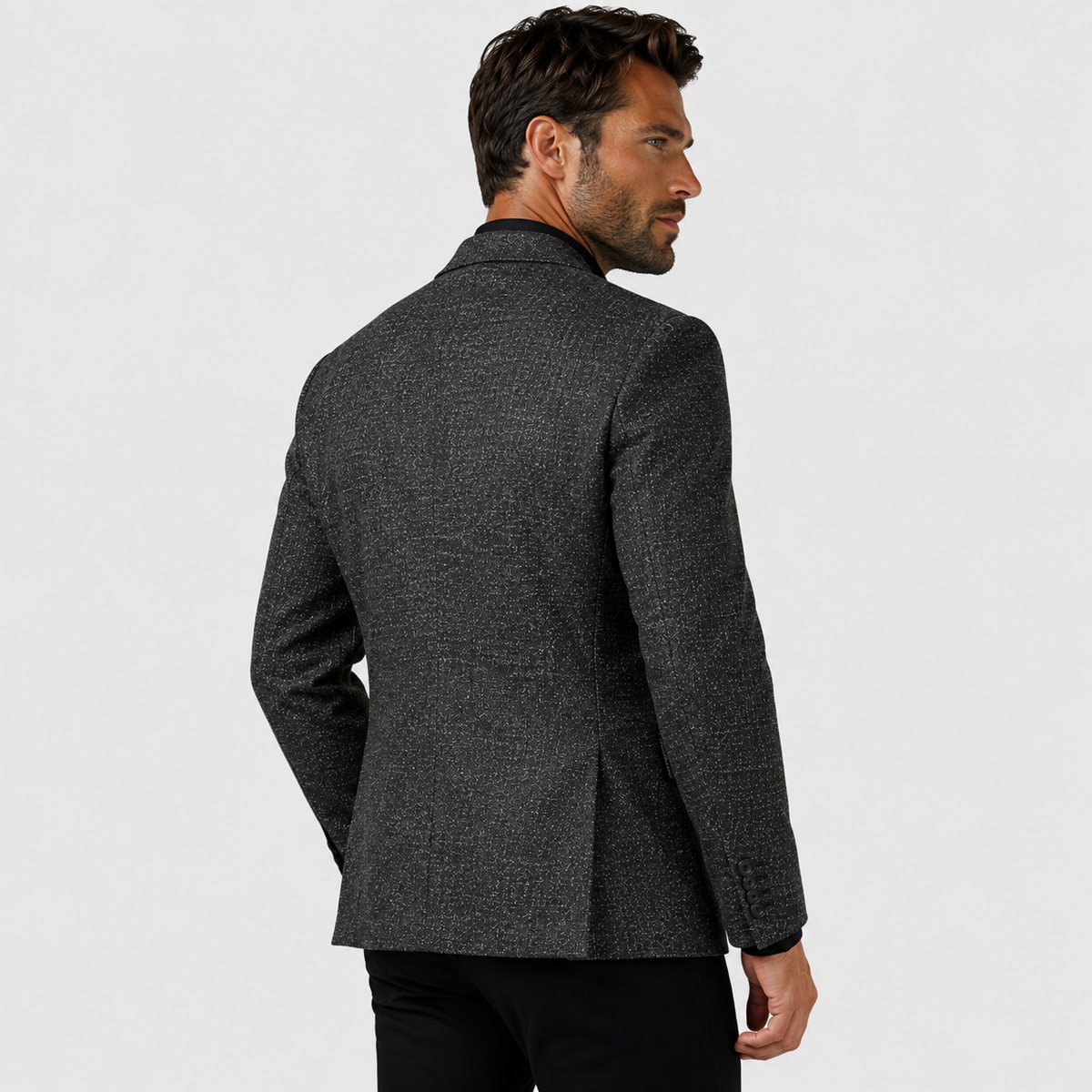 Odilon | Blazer with Notched Lapels and Textured Pattern