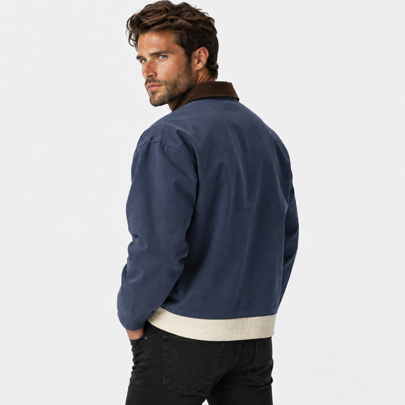 Horacio | Jacket with Contrast Collar and Zip Front