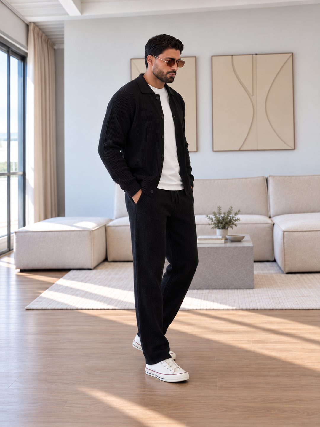 Andrej | Knit Cardigan and Matching Trousers Set