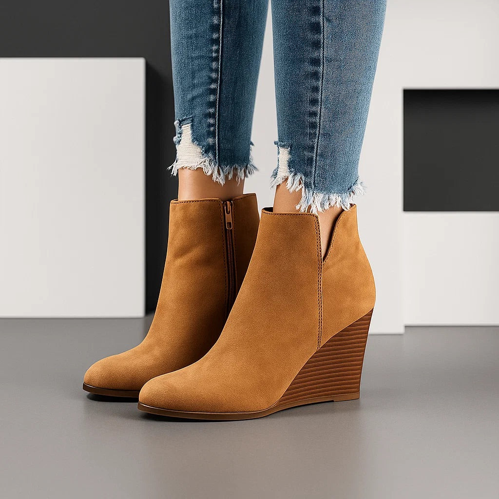 Christi | Ankle Boots with Wedge Heels and Zippers