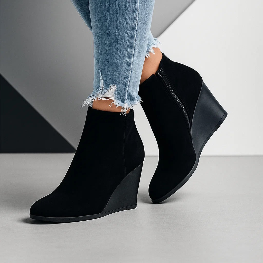 Christi | Ankle Boots with Wedge Heels and Zippers