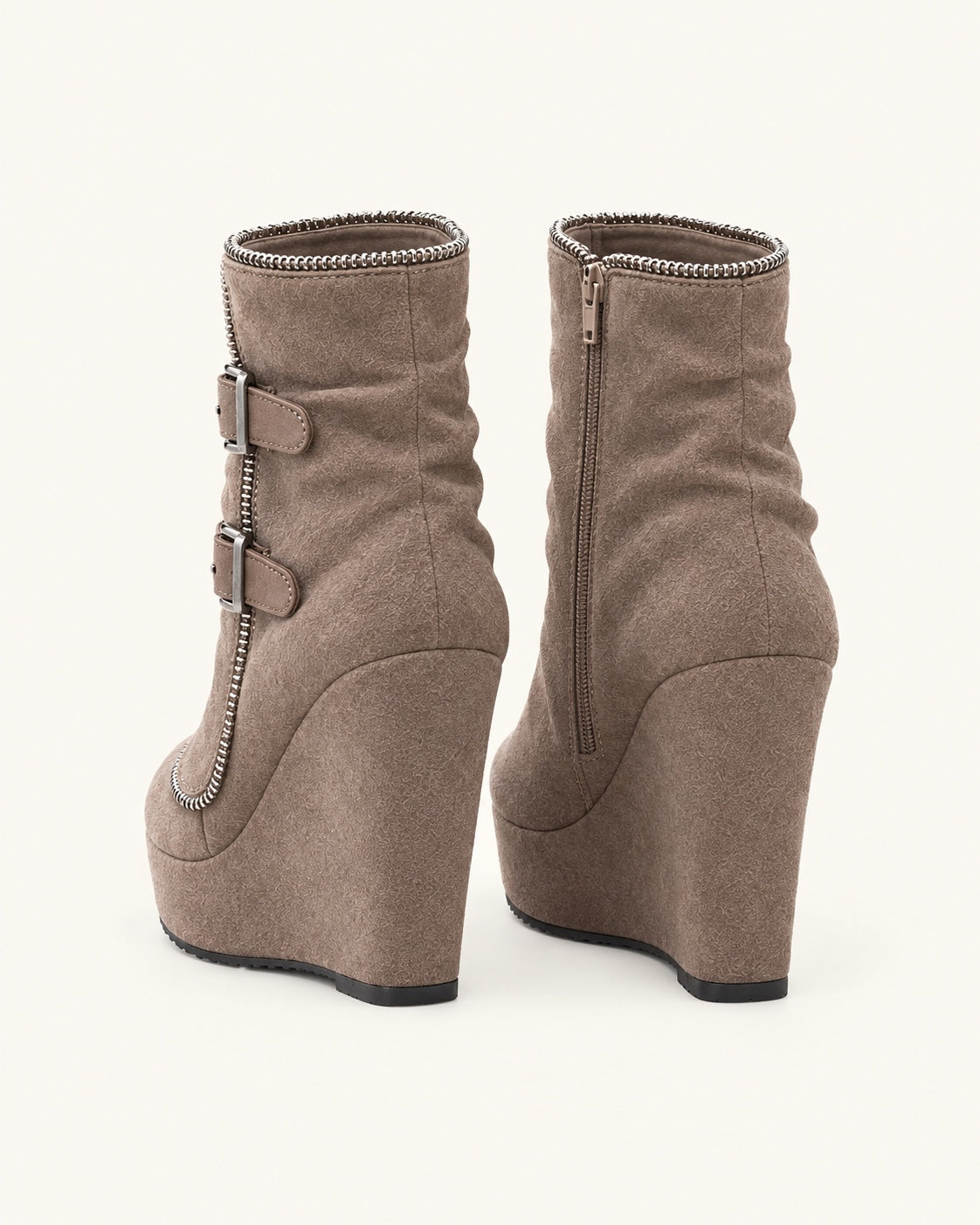 Jacinta | Ankle Boots With Wedge Heel and Buckles