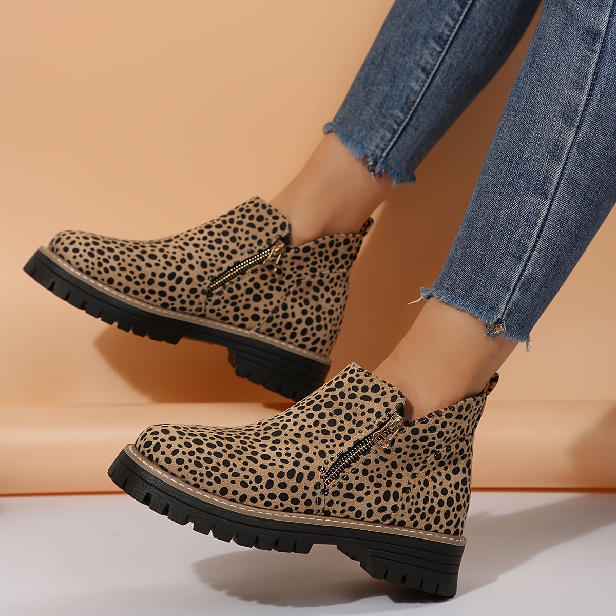 Aileen | Ankle Boots with Side Zipper and Chunky Sole
