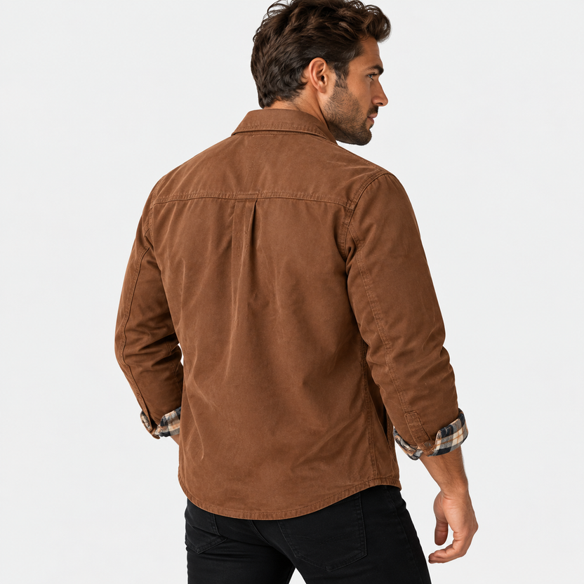 Flynn | Jacket with Flap Pockets and Plaid Cuffs
