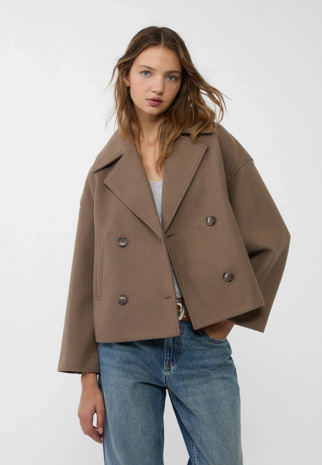 Lorraine | Double-Breasted Cropped Jacket with Lapels