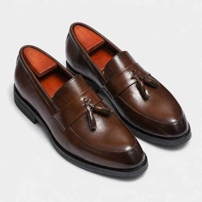 Leonides | Tassel Loafers with Low Block Heels