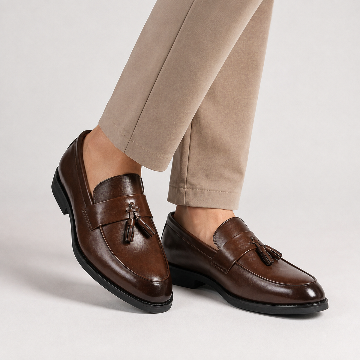 Leonides | Tassel Loafers with Low Block Heels