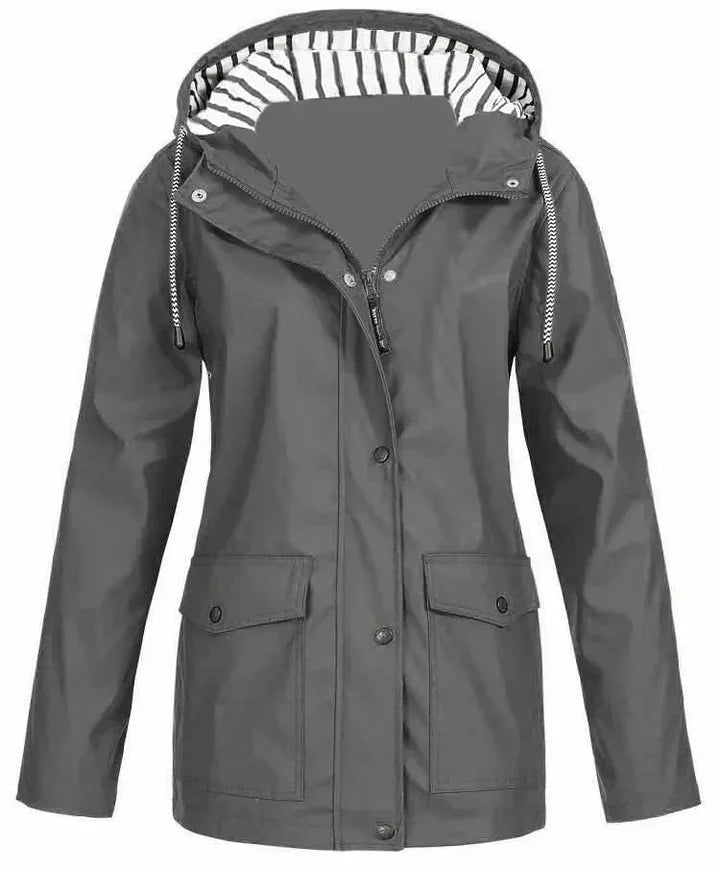 Ilektra | Long Sleeve Hooded Jacket with Pockets