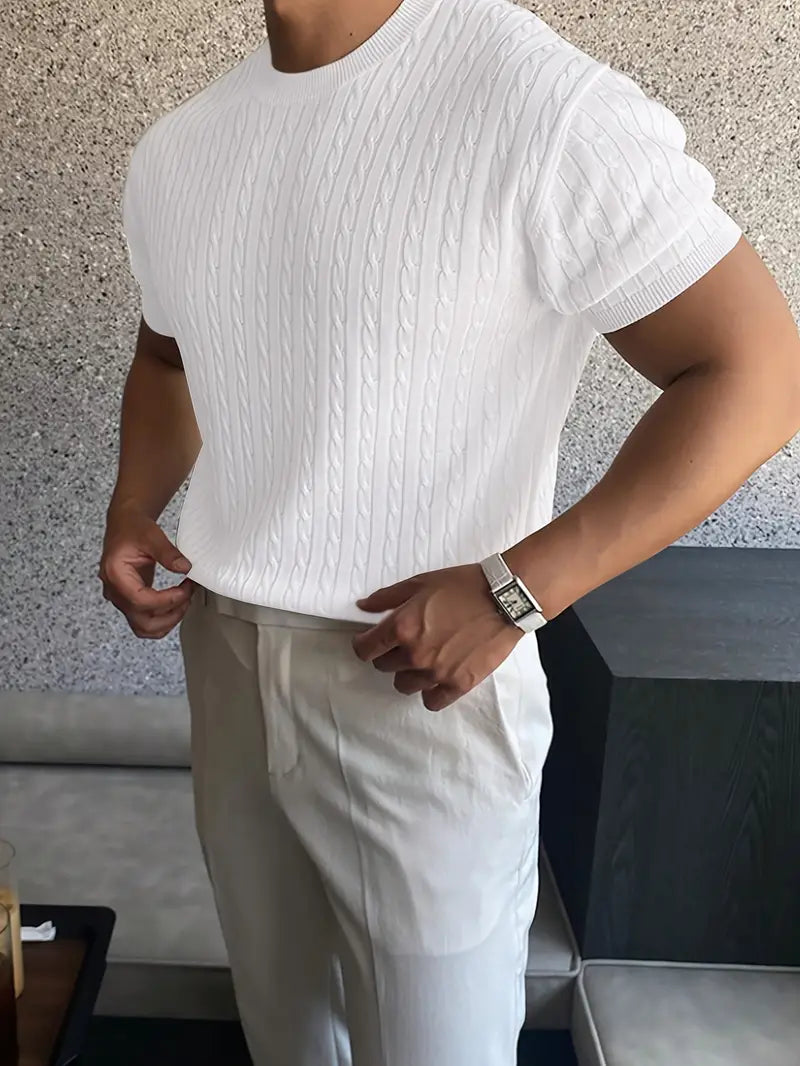Kiril - Cable Knit Short Sleeve Jumper