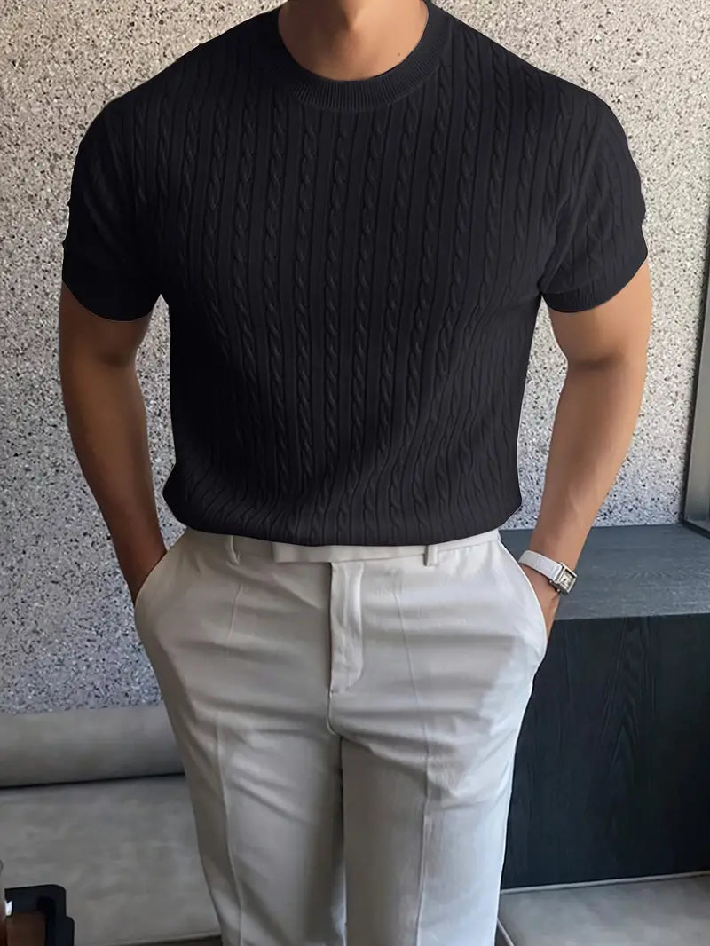 Kiril - Cable Knit Short Sleeve Jumper