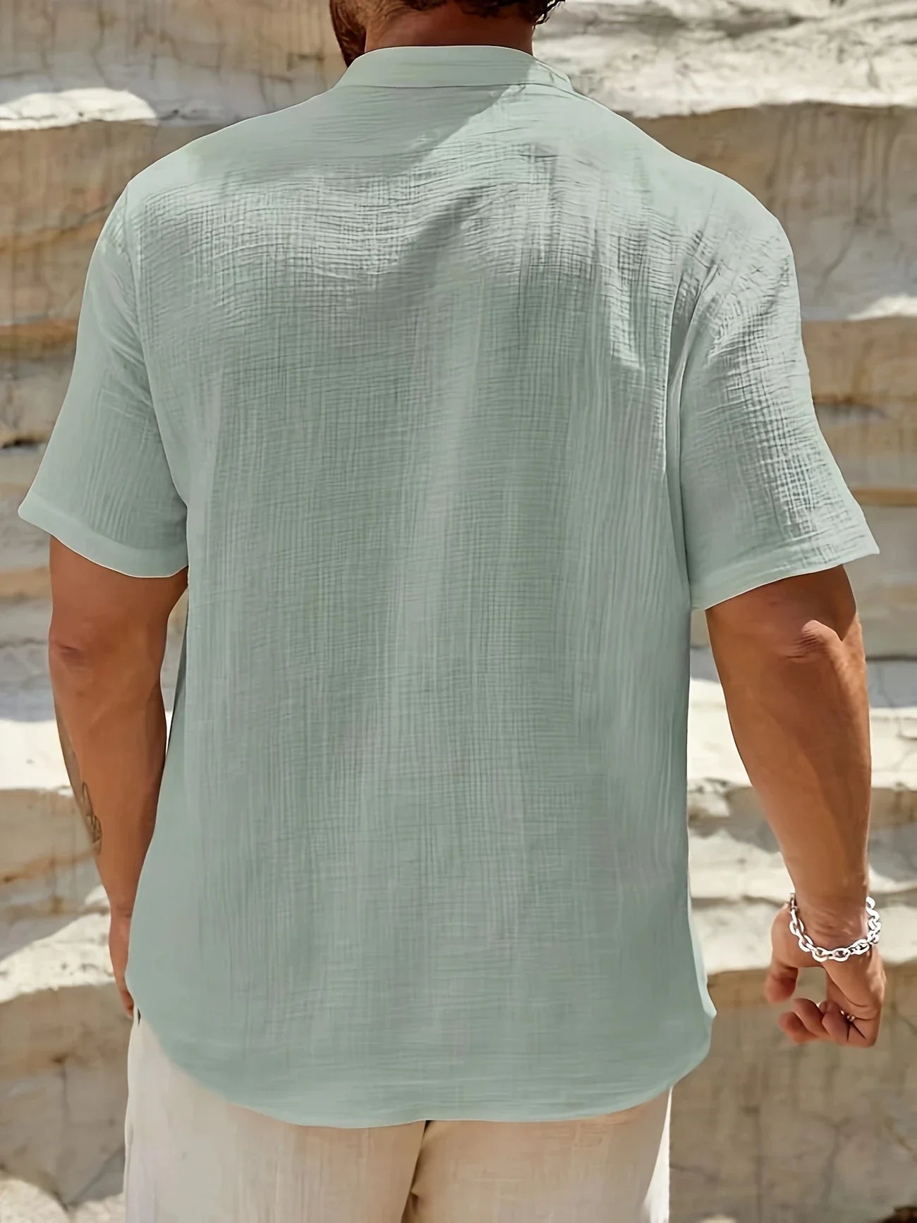 Sancho | Short Sleeve Stand Collar Shirt