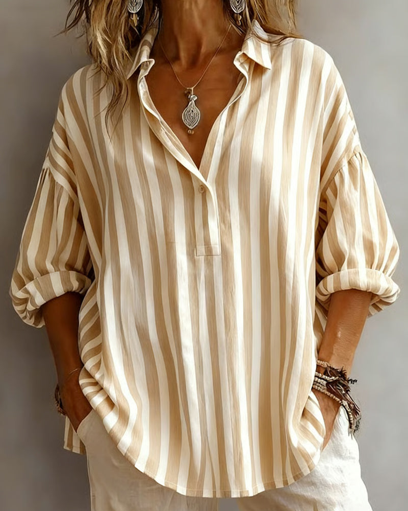 Jessy | Striped Relaxed Collar Blouse