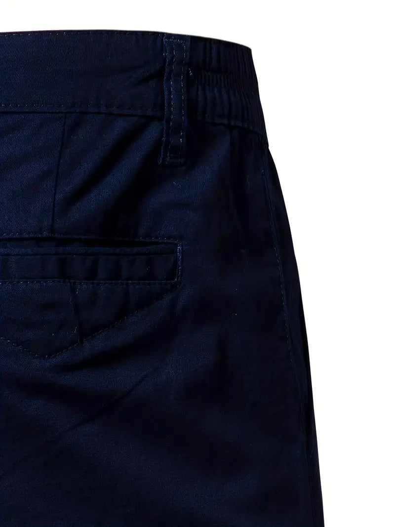 Baird - Casual Elastic Waist Pocket Shorts