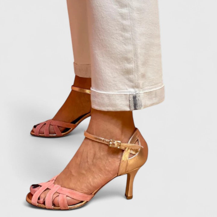 Lise - Strappy Open Toe Kitten Heel Sandals