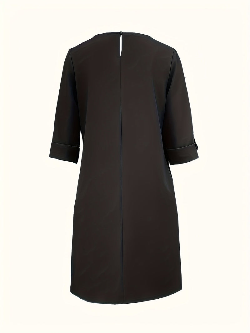 Kayana | Relaxed Midi Dress Three Quarter Sleeves