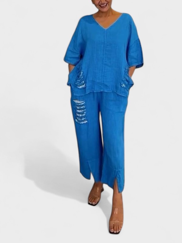 Raisa | Linen Two Piece Co-Ord Set