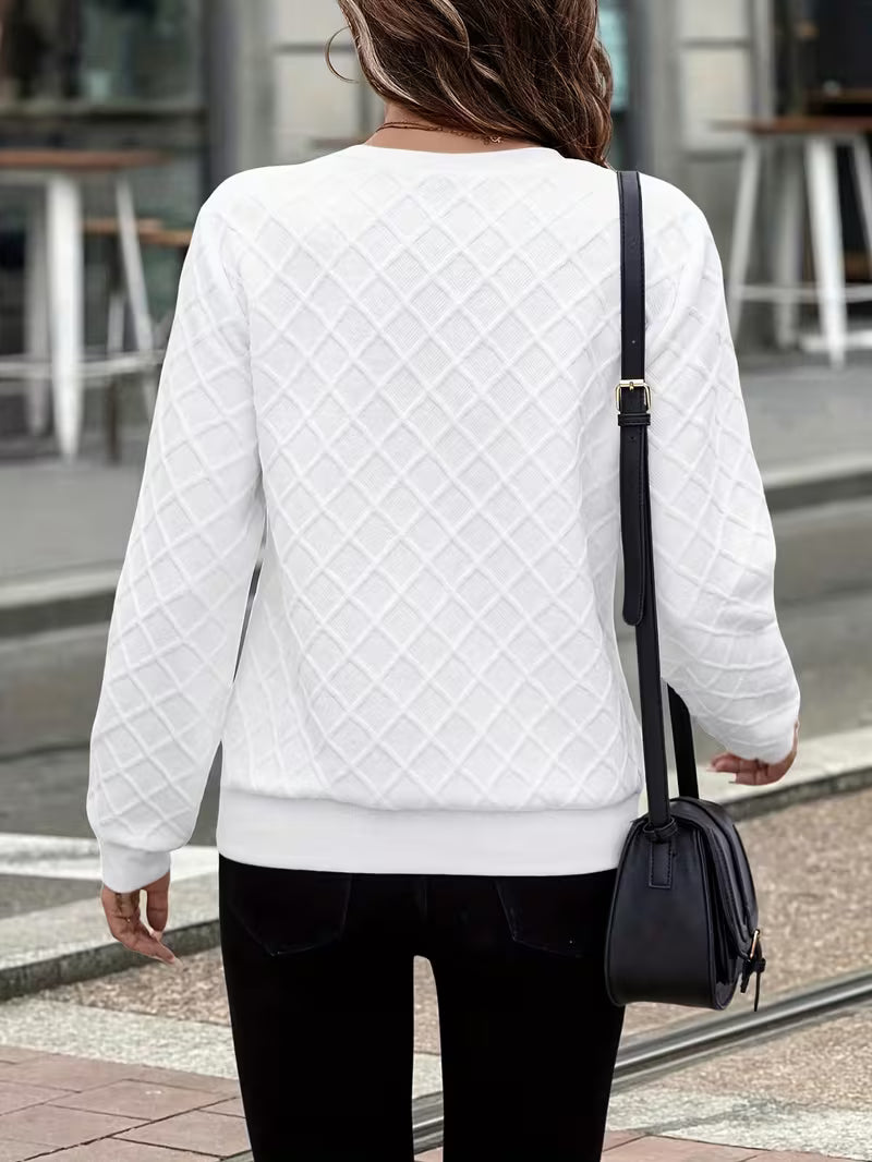 Juliet | Sweatshirt Long Sleeve Textured Quarter Zip Neck